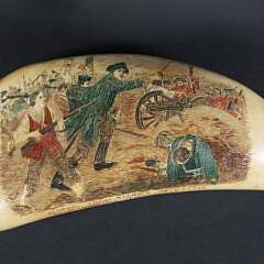 Polychromed Scrimshaw Antique Sperm Whale Tooth