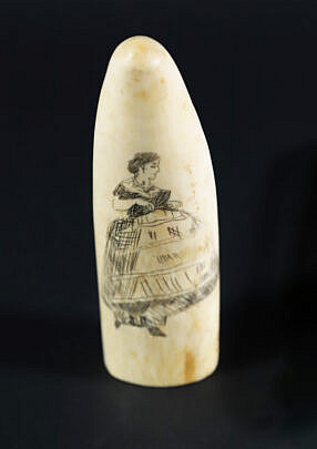 Scrimshaw Antique Sperm Whale Tooth
