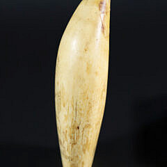 Scrimshaw Antique Whale Tooth Portrait of General George Washington with Crossed Flags