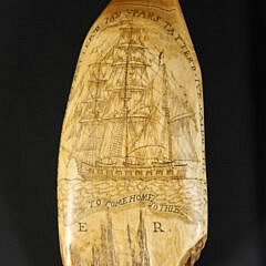 Scrimshaw Whale Tooth, 19th Century