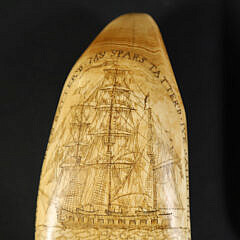 Scrimshaw Whale Tooth Portrait of a Clipper, 19th Century