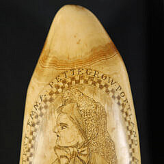 Scrimshaw Whale Tooth Portrait of a Clipper, 19th Century