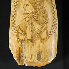 Scrimshaw Whale Tooth Portrait of a Clipper, 19th Century