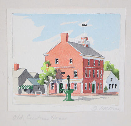 Doris and Richard Beer Watercolor "Old Customs House"