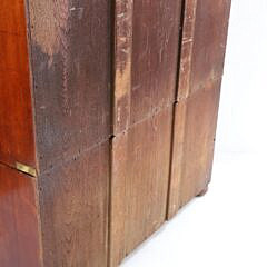 Two-Piece British Campaign Brass Bound Chest of Drawers, 19th Century