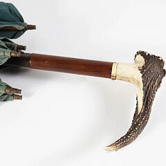 Large Umbrella with Stag Handle, 19th Century