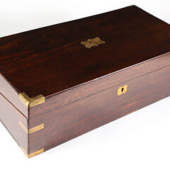 Mahogany and Brass Bound Lap Box, 19th Century