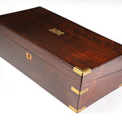 Mahogany and Brass Bound Lap Box, 19th Century