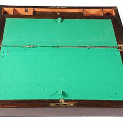 Mahogany and Brass Bound Lap Box, 19th Century