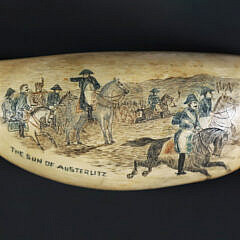 Antique Scrimshaw and Polychromed Sperm Whale Tooth