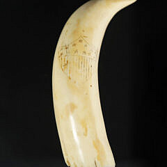 Scrimshaw Antique Whale Tooth Engraved with 13 Star Federal Shield