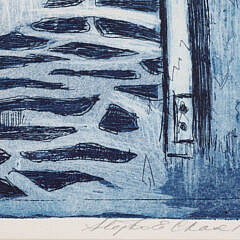 Stephen E. Chase Etching “The Chanticleer”, circa 1995