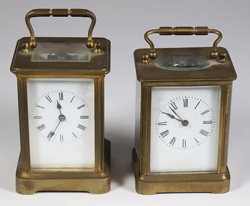 Two French Brass Carriage Clocks, 19th Century