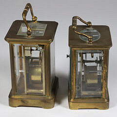 Two French Brass Carriage Clocks, 19th Century