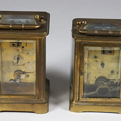Two French Brass Carriage Clocks, 19th Century