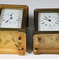 Two French Brass Carriage Clocks, 19th Century