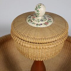 Michael Kane Woven Nantucket Style Compote Basket, circa 1989
