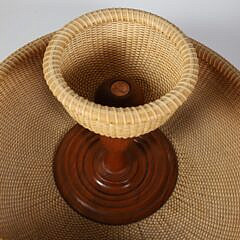 Michael Kane Woven Nantucket Style Compote Basket, circa 1989