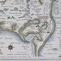 Vintage Harold Dunbar Whimsical Map of Chatham, Cape Cod