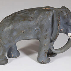 Painted Cast Iron Elephant Still Bank