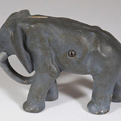 Painted Cast Iron Elephant Still Bank
