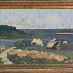 Lorna Underwood Oil on Canvas "Harding Beach Oyster Shacks, Chatham, Mass"