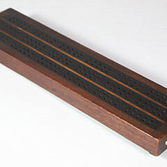 Vintage Multiwood Cribbage Board with Pegs