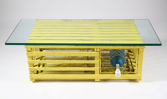 A Glass Top Lobster Trap Coffee Table