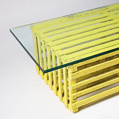 Glass Top Lobster Trap Coffee Table