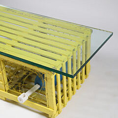 Glass Top Lobster Trap Coffee Table