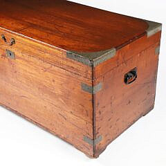 Antique Camphorwood Brass Bound Trunk with Carrying Handles