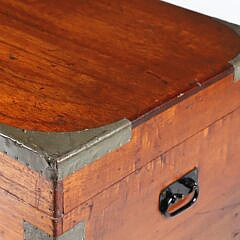 Antique Camphorwood Brass Bound Trunk with Carrying Handles