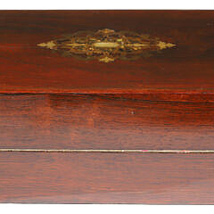 19th Century Mahogany Lap Desk with Mother of Pearl Abalone and Brass Inlays