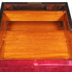 19th Century Mahogany Lap Desk with Mother of Pearl Abalone and Brass Inlays