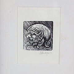 David Lazarus Black and White Etching “Portrait of a Sailor”