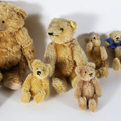 Collection of 9 Antique Miniature Articulated Teddy Bears
