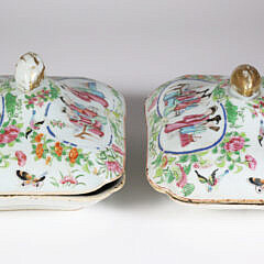 Chinese Export Famille Rose Covered Vegetable Dishes, early 19th Century