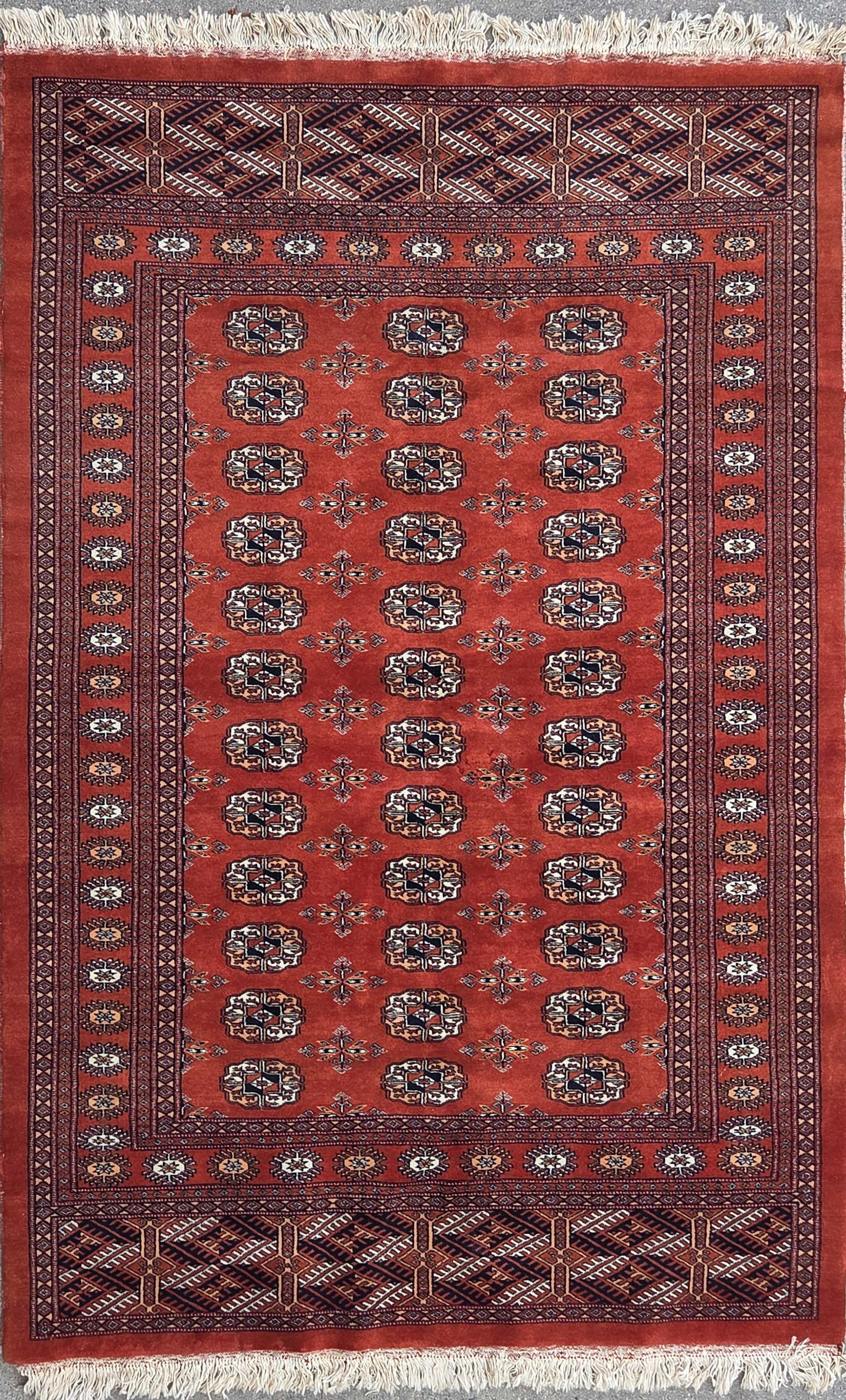 Fine Vintage Room Size Bokhara Oriental Area Rug 9 x 6'3''