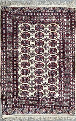 Hand Knotted Vintage Bokhara Oriental Rug