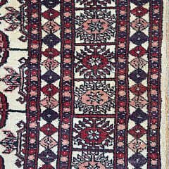 Hand Knotted Vintage Bokhara Oriental Rug