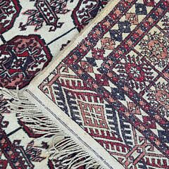 Hand Knotted Vintage Bokhara Oriental Rug