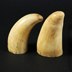 Two Scrimshaw Whale Teeth, 19th Century