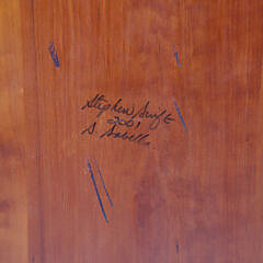Signed Stephen Swift Cherry Trestle Dining Table, circa 2001