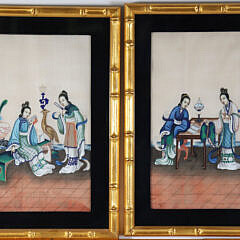 Group of Five Chinese Export Watercolors on Pith Paper