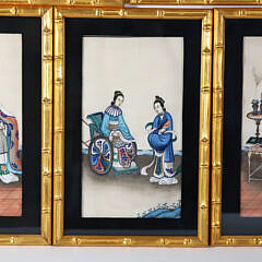 Group of Five Chinese Export Watercolors on Pith Paper