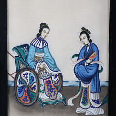 Group of Five Chinese Export Watercolors on Pith Paper