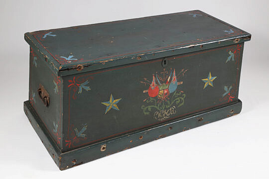English Decorated Sea Chest, 19th Century
