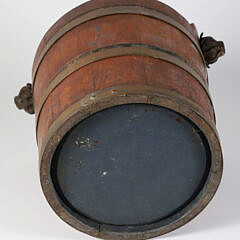 19th Century Mahogany Ship’s Fire Bucket with Leather Rope Work Handle