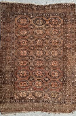 Hand Knotted Vintage Bokhara Oriental Rug