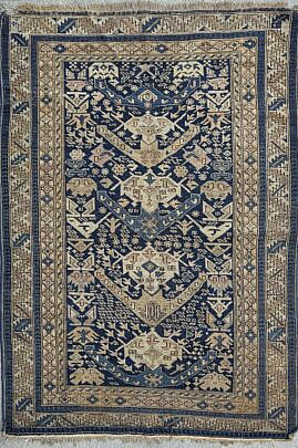 Vintage Persian Caucasian Hand Knotted Wool Oriental Rug